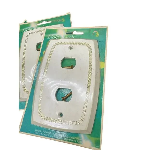 ✨ Light Touch White Gold Wall Plates Vintage Retro Switch Outlet Cover Lot Home - Picture 2 of 2